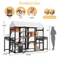 thumbnail image 3 of Mirightone Catio Outdoor Cat Enclosures Window with Wire Mesh & 2 Plant Stands, Large Outside Cat House with Weatherproof, Resting Box, Climbing Ramps for Backyard - Black, 3 of 8