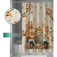 thumbnail image 3 of Thanksgiving Shower Curtain for Bathroom 72" x 84" Fall Pumpkin Truck Maple Leaves Autumn Shower Curtain with Hooks Polyester Waterproof Home Bathtub Decor, 3 of 6