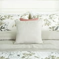 thumbnail image 5 of Chezmoi Collection Lily 7-Piece Floral Botanical Comforter Set King, Floral Embroidery Multicolor Taupe-Green Gray White Botanical Leaves Printed Microfiber Lightweight Bedding Set, 5 of 9