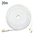 thumbnail image 1 of Cable de red tipo Cat7, oficina en casa, hotel, cable plano para Internet, cable Ethernet, tipo plano, blanco, 20 metros Eigraketly EL4498-14, 1 of 2