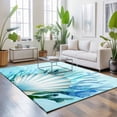 thumbnail image 3 of Area Rugs 3'x5', Teal Blue Coastal Carpet Runner Indoor Outdoor Rugs Home Decor Aesthetic, Summer Ocean Sea Shells Corals Non Slip Mats Washable Accent Rug for Living Room Bedroom, 3 of 8