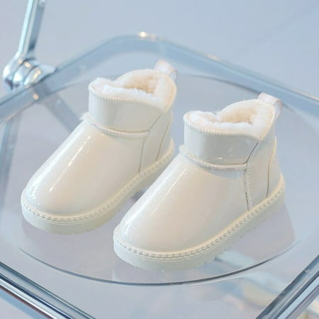 

DancePeanut Winter Children Girls Warm Plush Lining Slip-On Snow Boots Cotton Shoes For Kids Fashion Ankle Boots Size 21-38