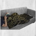 thumbnail image 6 of Steampunk Soft Flannel Fleece Blanket, Dark Toned Mechanical Composition Including Various Wheels Gears Image, Cozy Plush for Indoor and Outdoor Use, 70" x 90", Dark Brown Sand Brown, by Ambesonne, 6 of 6
