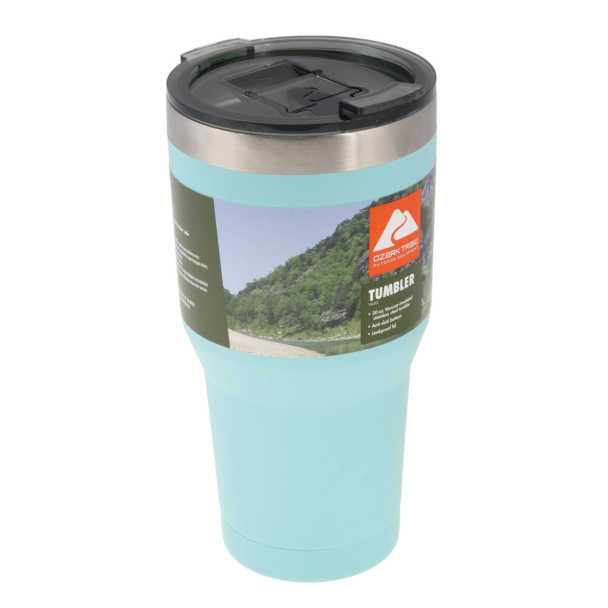 Ozark Trail 30 oz Double-wall Vacuum-sealed Stainless Steel Tumbler, Teal