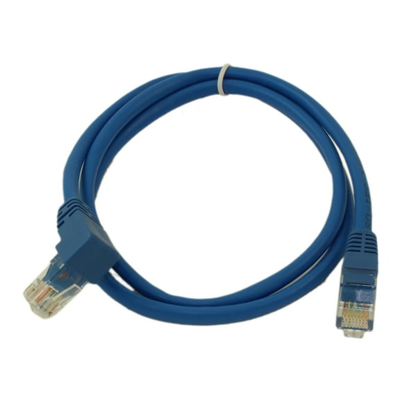 3ft Cat5E ANGLED Ethernet RJ45 Patch Cable, NON-BOOTED, BLUE