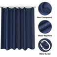 Shower Curtain Water Repellent Heavy Duty Flat Weave Fabric Shower
