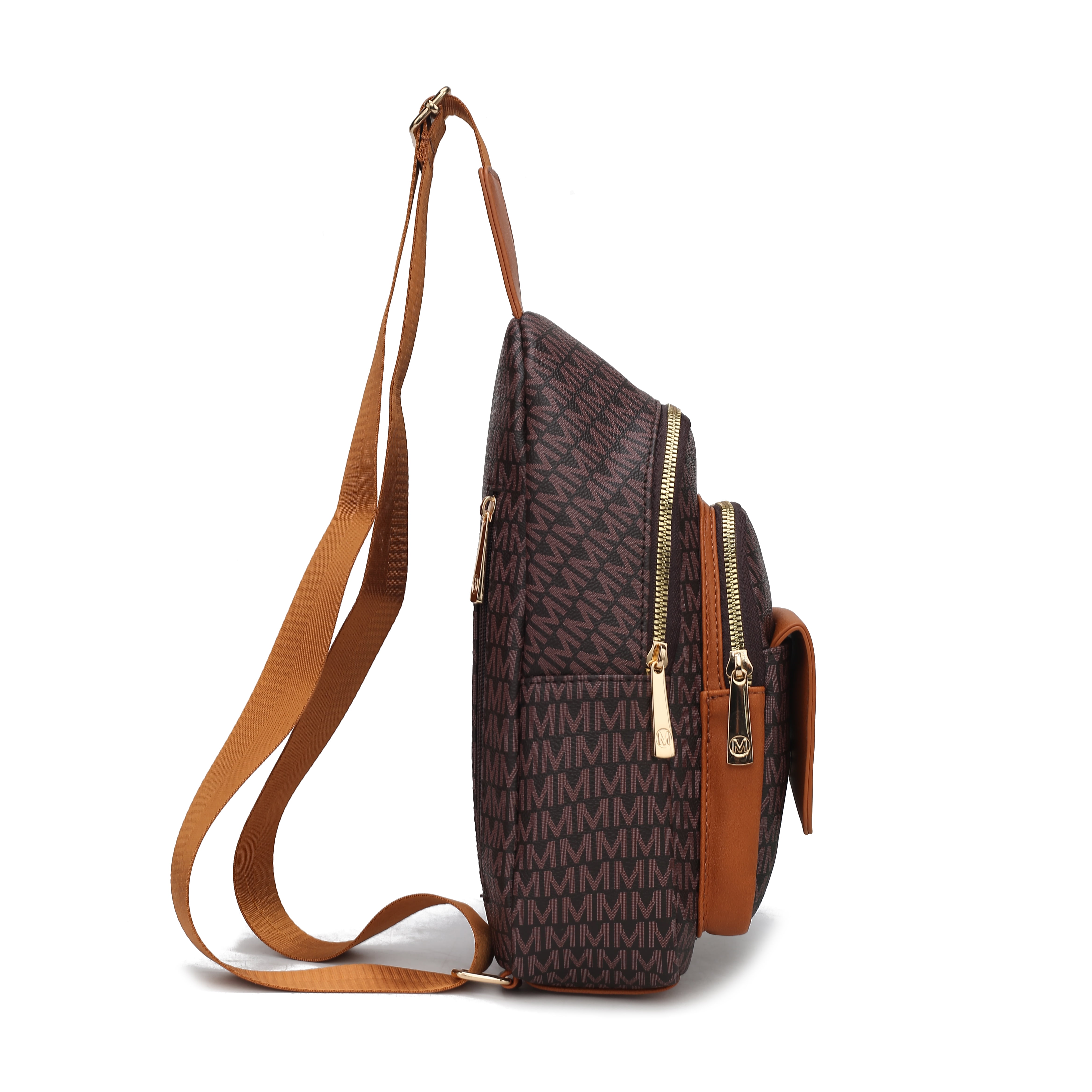 MKF Collection Kace Vegan Leather Women's Sling Bag, Stylish Fanny Purse Handbag by Mia K - Beige