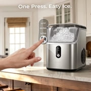 Goosiay 33lb Nugget Ice Maker Portable Countertop, Pebble Crushed Soft Chewable Ice Maker Machine, Stainless Steel