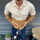 thumbnail image 1 of Mens Lapel Single Breasted Cardigan Coat Retro Plaid Long Sleeve Jacket Shirts, 1 of 8