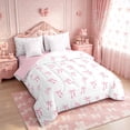 thumbnail image 4 of Castle Fairy Pink Bow 7-Piece Bedding Comforter Set,Cartoon Bowknot King Bedding Sets,Dreamy Princess Ultra Soft Bed Sheets,Ultra Soft Kawaii Room Decoration, 4 of 8