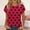 Watermelon Red, variant on nochalofo Black Crew Neck Casual Plus Size Tops for Women, Summer Tops Short Sleeve Shirts Cute Trendy Tunic Blouses