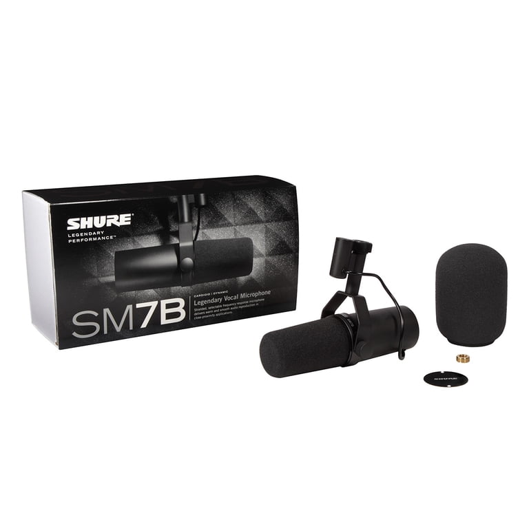 Shure SM7B Dynamic XLR Mic, for Music, Speech, Podcast, Recording