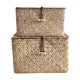 thumbnail image 1 of Worallymy, 2 uds., cesta de almacenamiento de cubo tejida a mano de algas marinas, contenedor organizador de maquillaje tejido con tapa Worallymy JD735799724, 1 of 7