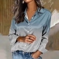 thumbnail image 3 of Long Sleeve Blouses for Women Printed Casual Cardigan Denim Style Jacket Loose Fit Polyester Winter Spring Oversized Coat, 3 of 5