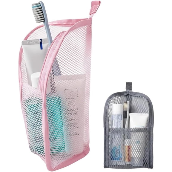 Standing Toiletry Bag, Portable Lightweight Travel Toiletry Bag, Mesh Large Capacity Cosmetic Waterproof Bag,Foldable Clear Hanging Travel Toiletry Bag Cosmetic Organiser Storage