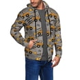 thumbnail image 2 of Kdxio Retro Excavator Print Men Hoodies Casual Hoodies for Men with Zip Pockets Full Zip Long Sleeve Sweatshirt Sports Hooded Jacket-Medium, 2 of 5