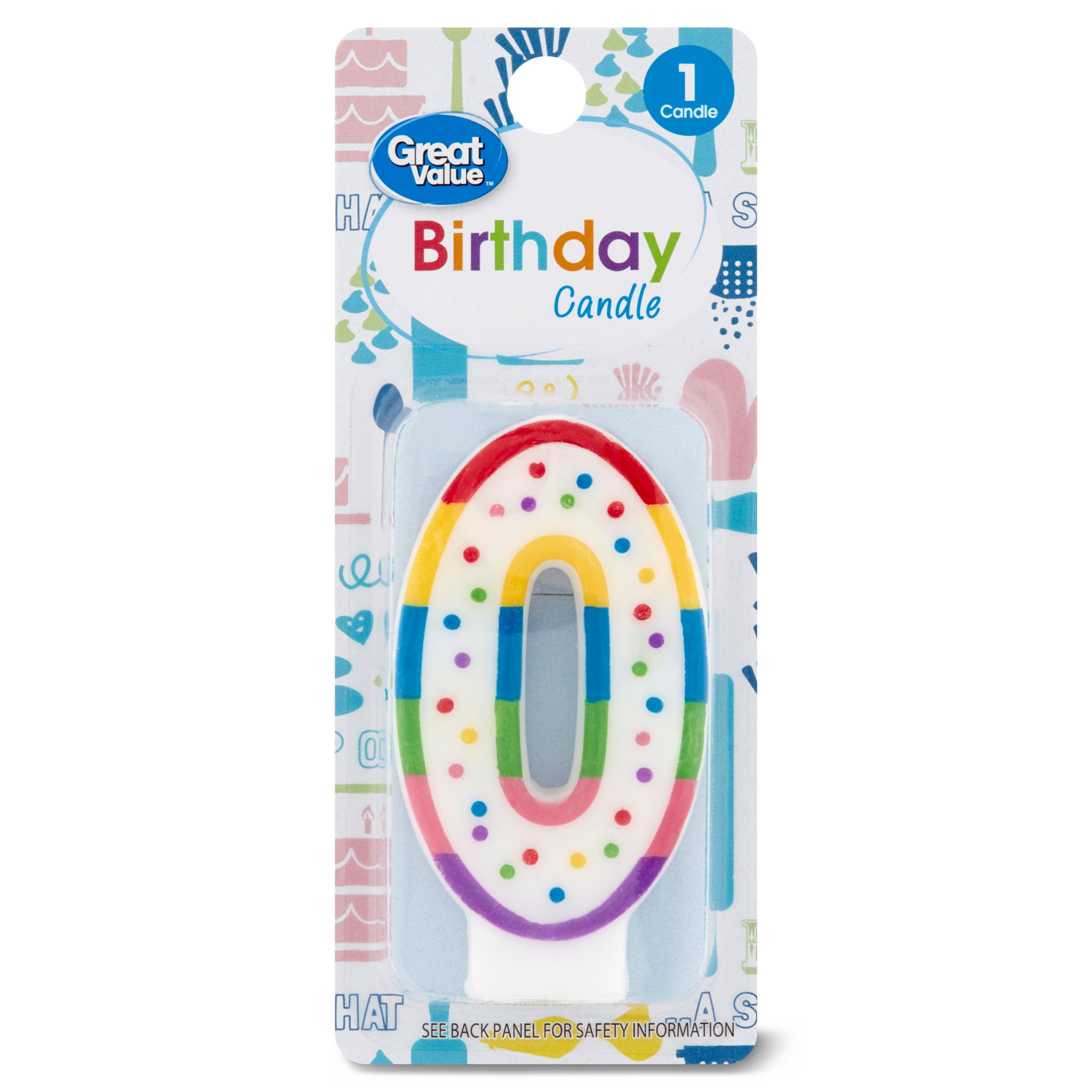 Great Value Birthday Party Candle, Number 0