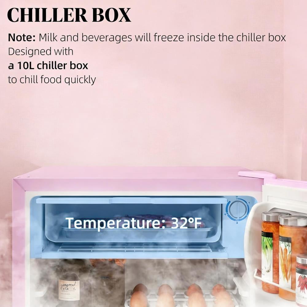 1.1 Cu.Ft Small Upright Freezer, Compact Corner Freezer with 5-Level Adjustable Thermostat, Reversible Door & Removable Shelf, Mini Freezer for Apartment Dorm Office, Silver