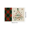 thumbnail image 3 of Leodye 1 Pcs Christmas Dinner Paper Placemats 17.72x12.99in Retro Christmas Tree Snowflake Disposable Paper Placemats Red Table Mats for Xmas Dinner Kitchen Party Supplies, 3 of 6