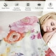 thumbnail image 3 of Nawypu  Watercolor Flower Throw Blanket Colorful Botanical Floral Printed Blanket Super Soft Flannel Throw Blanket Lightweight Fluffy Plush Fuzzy Bed Blanket for Bedding Sofa and Travel, 3 of 6
