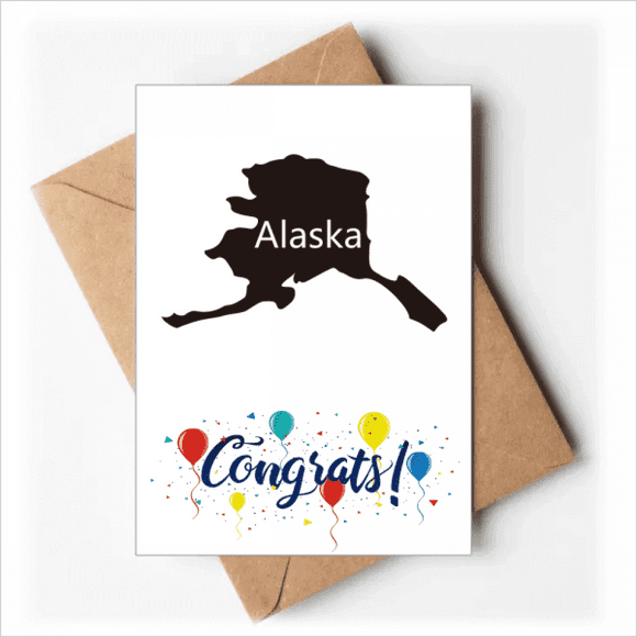 Cartes de Félicitations Drapeau Étoiles et Rayures Carte de Mariage Alaska USA Enveloppes