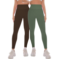 thumbnail image 1 of Set De 2 Leggings Casual o Deportivos Acampanados De Cintura Alta De Mujer En Color Sólido UNITALLA, 1 of 5