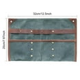 thumbnail image 2 of Tableware Storage Bag Leather Cutlery Outside Roll Spoon Fork Organizer Outside Barbecue Camping Kitchen Cookware Flatware Green, 2 of 7