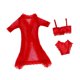 thumbnail image 3 of Pijama para muñeca de 11,5 pulgadas, ropa de baño, ropa interior, hecha a mano. Rojo, 3 of 9