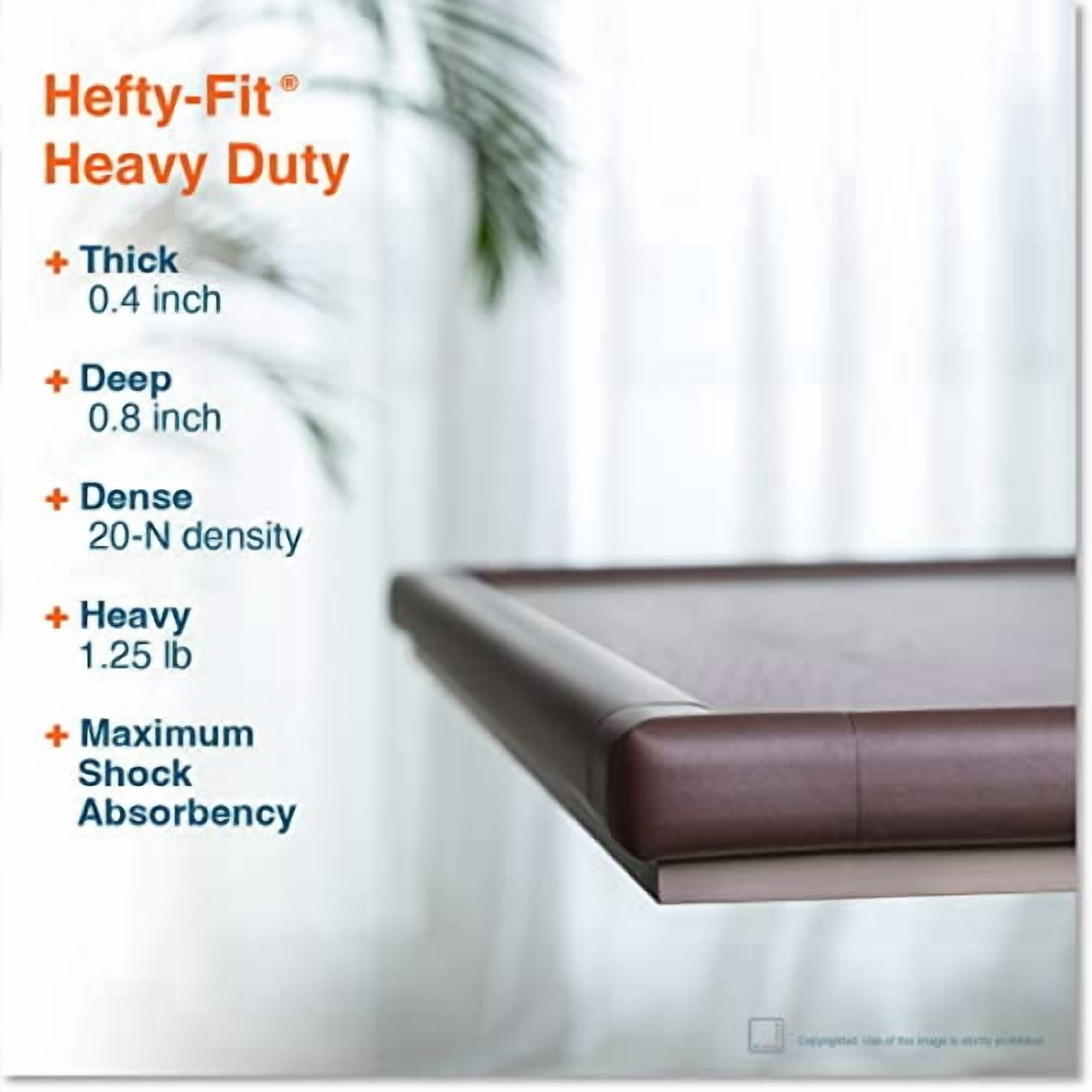 HeftyFit Edge Corner Protector Baby Proofing (Large 15ft Edge 4 Corners), Heavy-Duty, Soft NBR Rubber Foam, Furniture Fireplace Safety Bumper Guard, 3M Adhesive, Coffee Brown