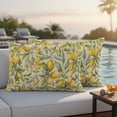 thumbnail image 4 of Summer Lemons Outdoor Waterproof Pillow Covers, Vintage Fruits Green Leaf Botanical Decorative Rectangle Throw Pillowcase Sofa Cushion Sham for Patio/Couch/Chair, 20"x12" 2 Pack, 4 of 8