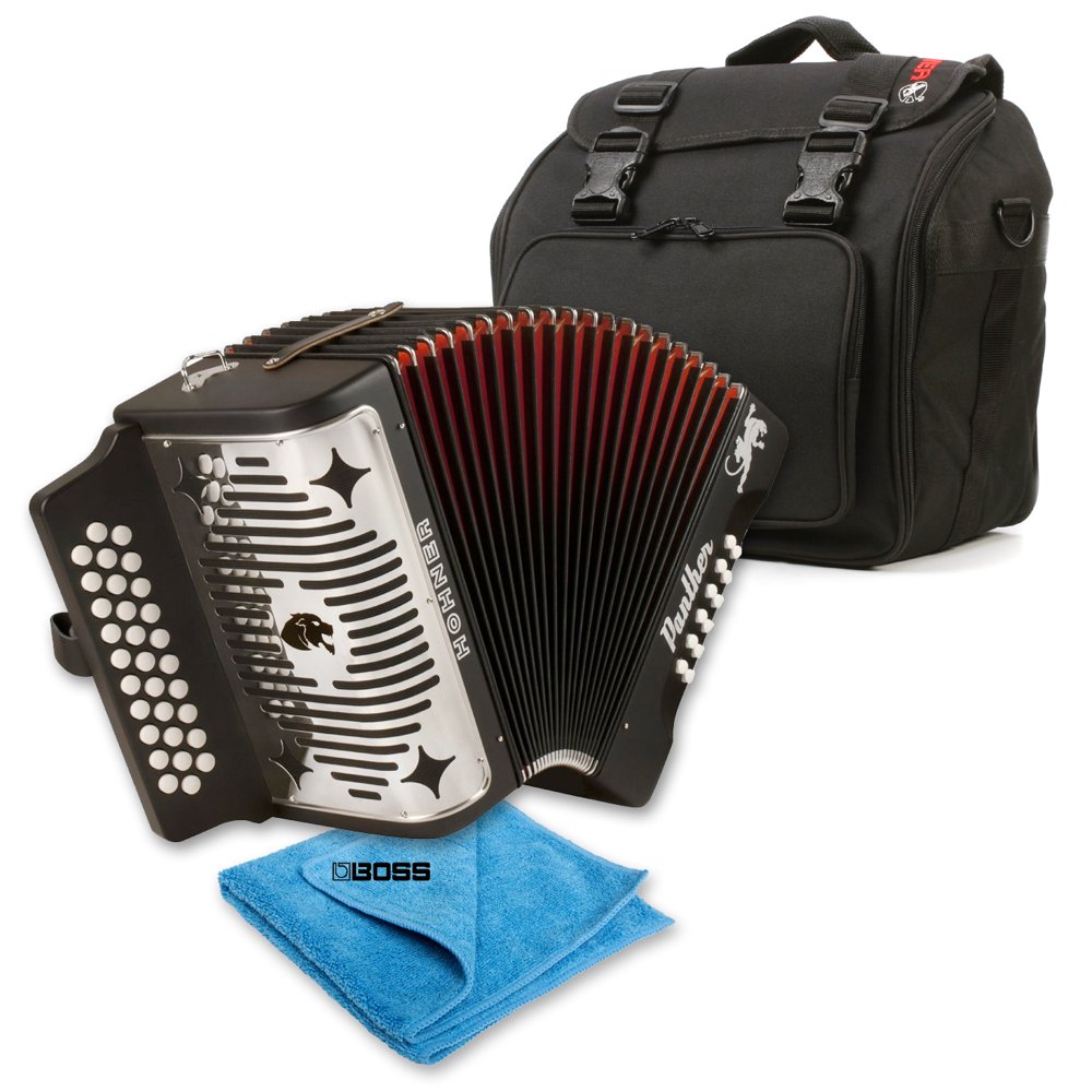 Hohner 3100GB Panther GCF 3Row Diatonic Accordion with Free Gig Bag