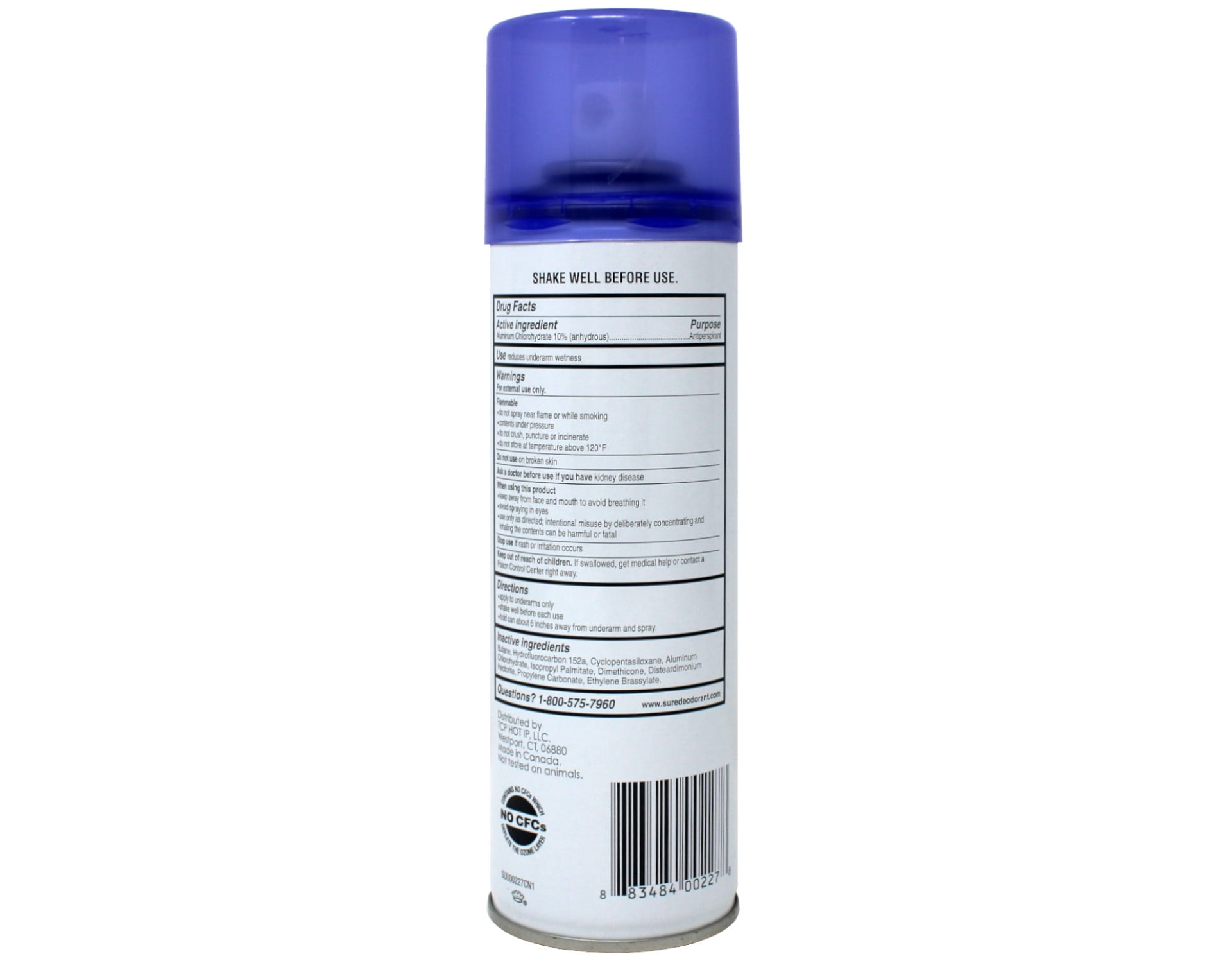 Sure Anti-Perspirant & Deodorant Aerosol Spray Unscented, 6 oz (Pack of 6)