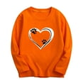 thumbnail image 2 of SGFCWSX Girls Long Sleeve Tops Round Neck Shirts Kids Casual Fall T-Shirts Orange Size 5-6 Years, 2 of 4