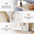 thumbnail image 6 of Fnova Mirrored Glam Console Table, Modern Silver Entryway Sofa Table with Crystal Diamond Inlay Frame for Living Room Hallway Foyer, 6 of 13