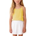 thumbnail image 2 of CCRFTGI Tank Tops for Kids Girls Size 7 Sleeveless Summer Casual Girls Fashion Yellow Plaid Cami Tanks Soft Lightweight Spaghetti Strap Crew Neck Tops Shirts Yellow 11-12 Years, 2 of 8