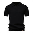 thumbnail image 2 of pstuiky camisetas para hombre, Suéter informal de manga corta con cuello vuelto, cómodo y liso para hombre camisas casuales para hombre l, 2 of 4