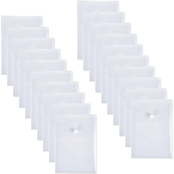 20 bolsas de plástico transparente para guardar sellos y troqueles, 17 x 12 x 0,8 cm, carpetas para documentos A6, sobres transparentes, impermeables, con cierre a presión.