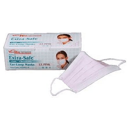 ValuMax 5330E-LP Extra-Safe Procedural Earloop Face Masks Light Pink 50/Box