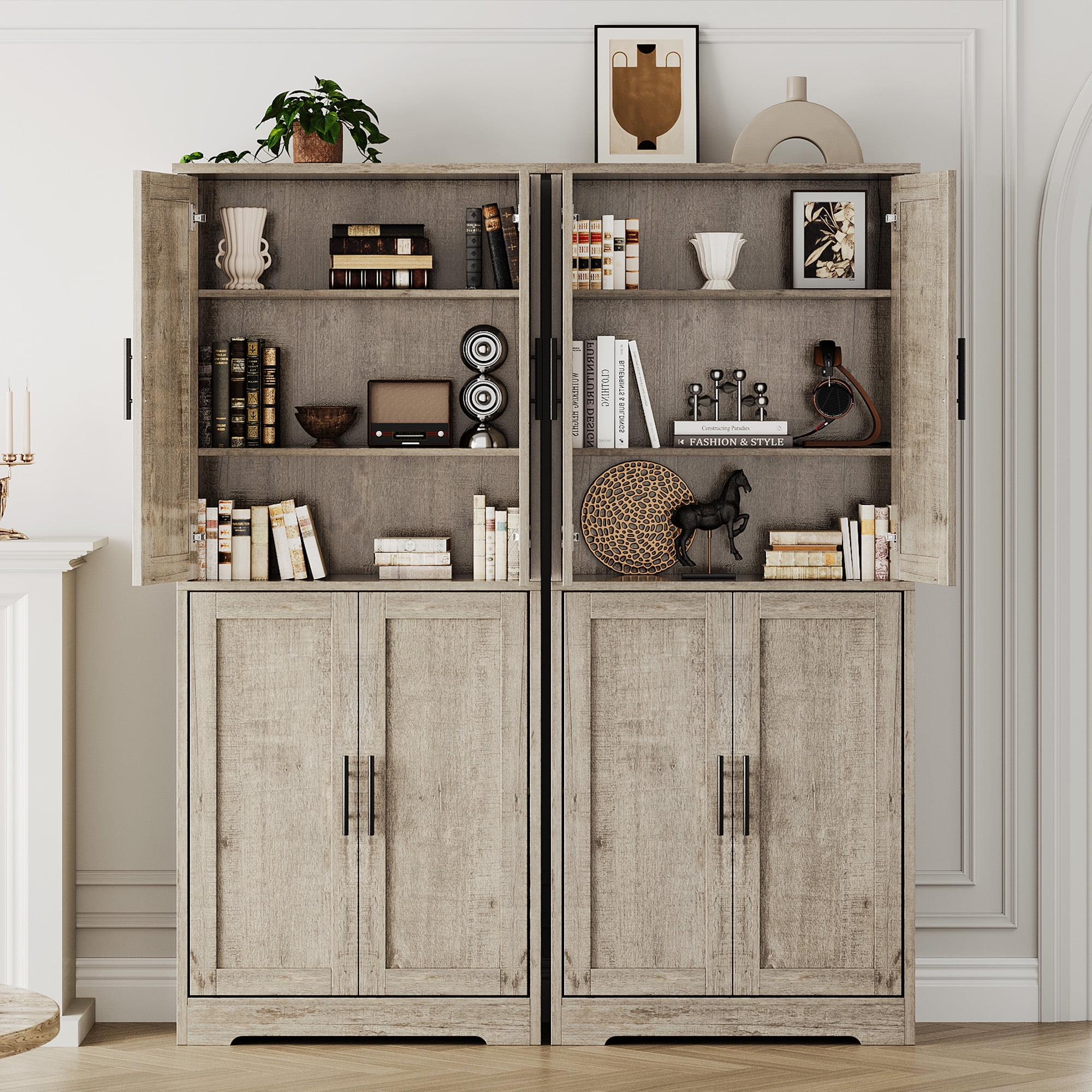 70" Tall Kitchen Pantry Cabinet, 30" Wide Kitchen Pantry Storage Cabinet, Large Kitchen Hutch with Storage Drawers and Doors for Dining Room, Living Room, Bathroom