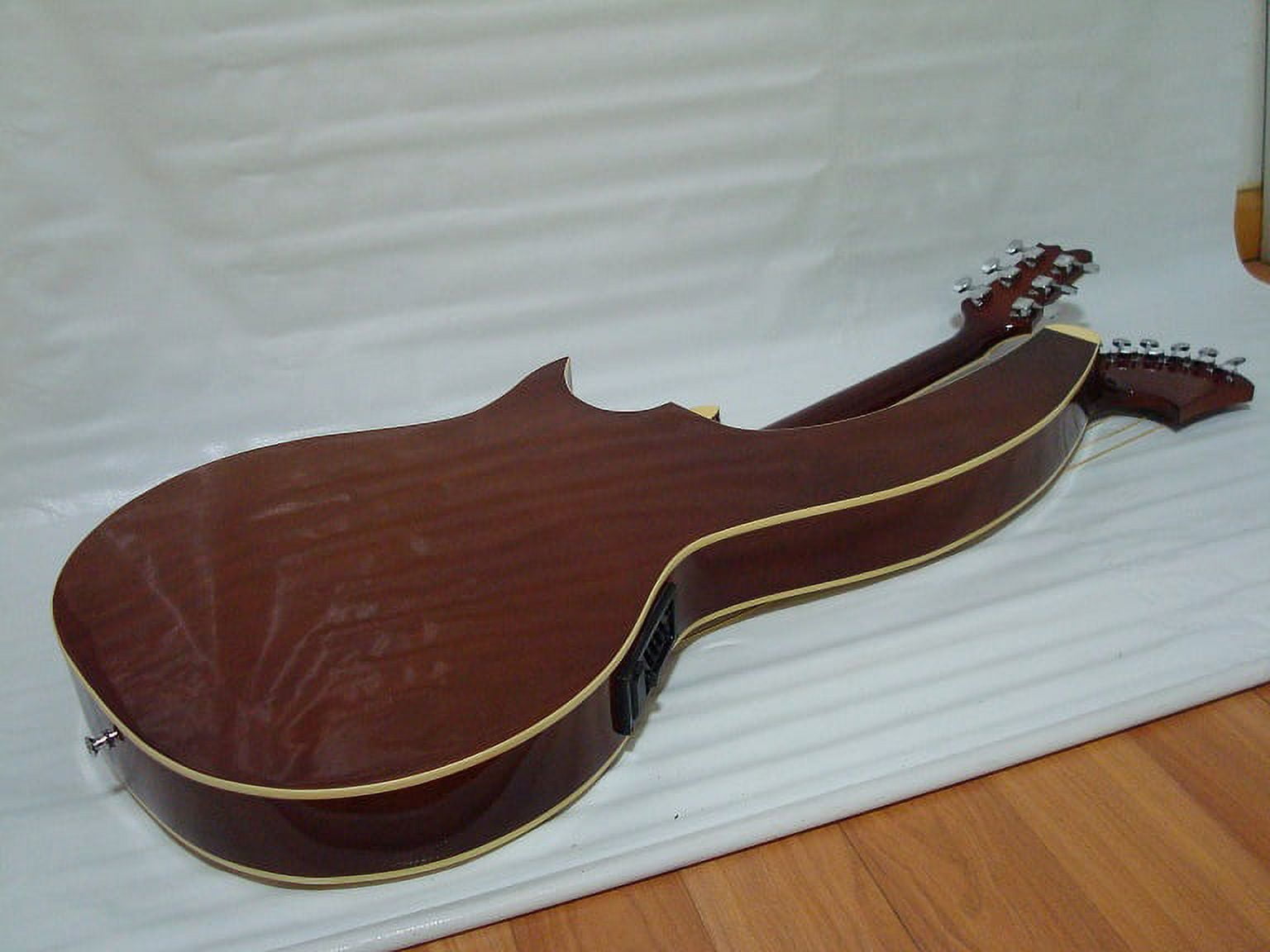 Ktone 6/8-String Right-Handed 12 lbs 41 in Acoustic-Electric Double Neck Harp Guitar with Padded Gig Bag