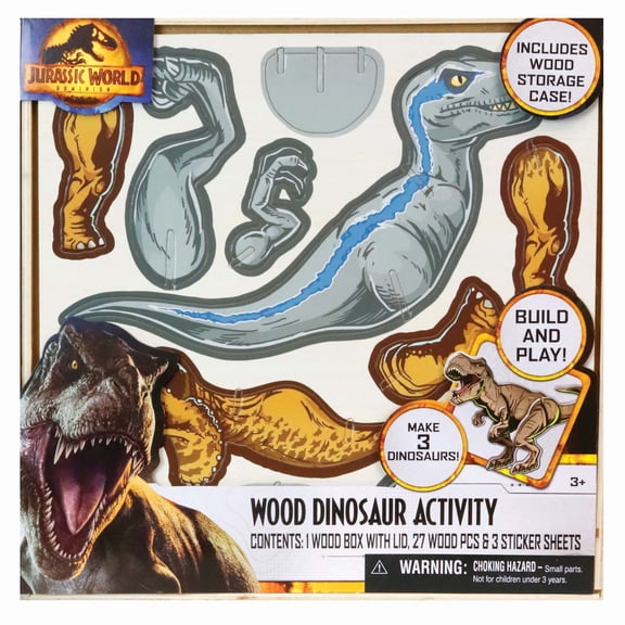 Jurassic World Dominion: Wood Dinosaur Activity - Building, Decorating Set, Ages 3