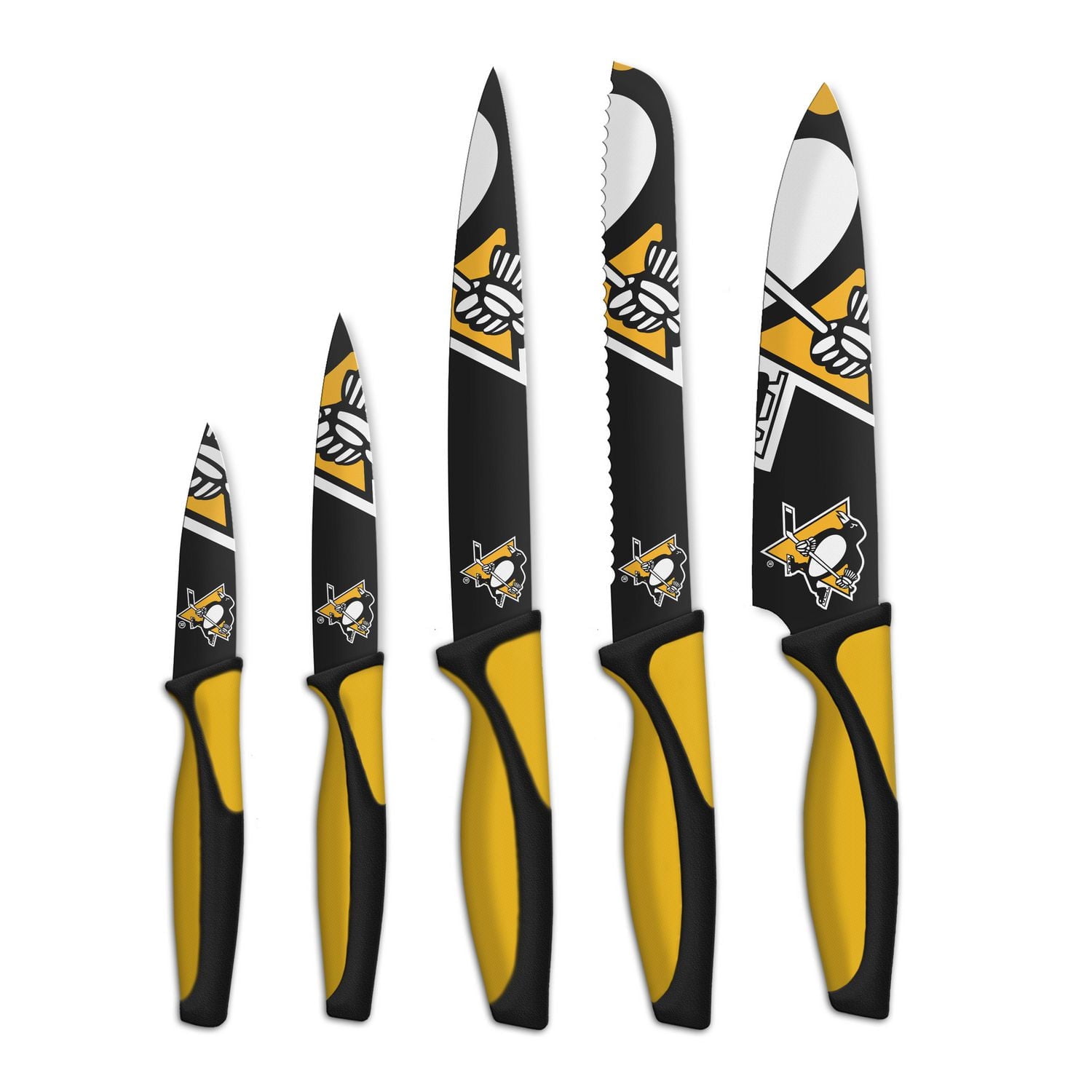 SET DE CUISINE 5 COUTEAUX LNH SOUS LICENCE OFFICIELLE PITTSBURGH PENGUINS