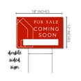 thumbnail image 3 of Coming Soon Real Estate Sign for Home  12 x 18 Yard Sign with H Frame Stake Home Double Sided Open House Realtor For Sale by Owner Classy Red White Minimalist Modern, 3 of 6