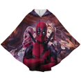 thumbnail image 3 of Harley Quinn Flannel Wearable Blanket, Warm Shawl Blanket Comfy Poncho Throw with Buttons for Women And Men, 3 of 7