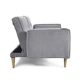 thumbnail image 4 of Sofá Cama Makora Merlak Gris Claro Velvet 3 Posiciones con Soft Foam Reclinable, 4 of 10