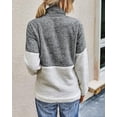 thumbnail image 4 of BTFBM Womens Sweatshirt Sherpa Quarter Zip Pullover Fall Winter Long Sleeve Fleece Sweaters Hoodies Sweatshirts Clothes, 4 of 7