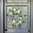 thumbnail image 2 of Dvumao 17.7-Inch Spring Wildflower Artificial Wreath, Lifelike Faux Floral Garland for Front Door, Porch & Wall Decor, Farmhouse Hanging for Home, Courtyard, 2 of 9