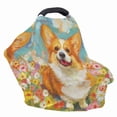 thumbnail image 4 of Renewold Cute Corgi Infant Car Seat Cover Cute Carseat Canopy, Baby Breastfeeding Stroller High Chair Shopping Cart Cover, 4 of 7