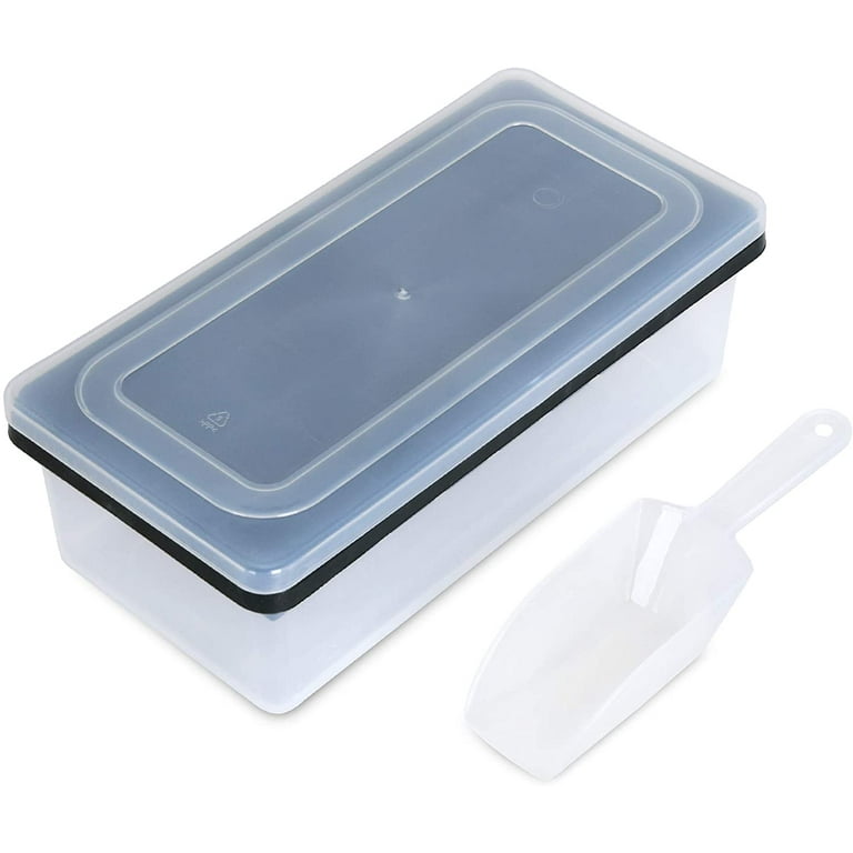 Ice Cube Tray With Lid and Bin | 44 Mini Nuggets Ice Tray For Freezer |  Comes with Ice Container, Scoop and Cover | Good Size Ice Bucket