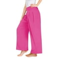 thumbnail image 3 of Coerni Teen Girls Capri Pants Casual Cotton Linen Wide Leg High Waisted Sweatpants Kids Y2K Palazzo Athletic Soft Trousers, 3 of 4